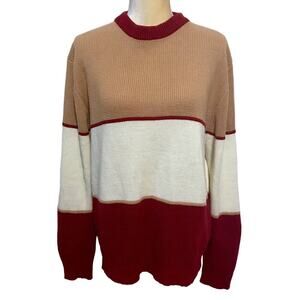 VIP Crewneck Block Color Sweater Women L